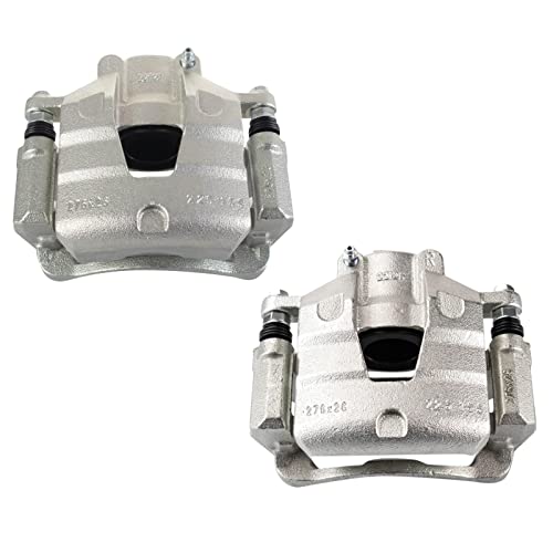 Image of TRQ Front Driver and Passenger Side Brake Caliper Set Caliper Brackets Hardware Compatible with 16-19 Chevrolet Cruze Volt 17-19 Chevrolet Bolt EV