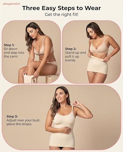 SHAPERMINT Womens Tops - Scoop Neck Cami Body Shaper for Women, Shapewear Tummy Control, Camisole Tank Tops for Women - Thumbnail 7