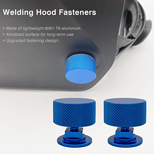 Image of Welding Hood Fasteners Upgraded Version Pipeliner Helmet Accessories Headgear Replacement Parts 1 Pair (Blue)