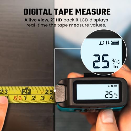 Image of MiLESEEY DT20 Laser Tape Measure with APP, 3-in-1 Digital Measuring Tape Rechargeable, 130FT Laser Distance Meter, 16FT Digital Tape Measure Waterproof, Area /Volume /Measuring /Pythagorean Mode