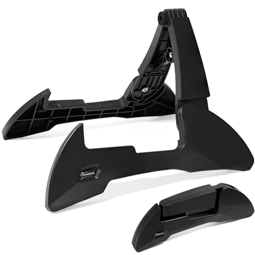 Onmiwod Guitar Stand, Foldable Guitar Stand with Adjustable 2-Width, Sturdy Electric Guitar Stand, Portable Acoustic Guitar Stand Compatible with Guitar, Bass, Ukulele, Banjo, Guitar Accessories Gift