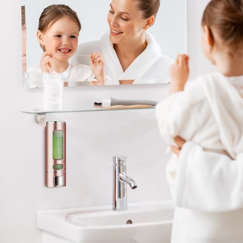 Image of Single Wall Mounted Hand Soap Dispenser, 13.5oz /400ml Pink Bathroom Shower Dispenser Refillable Liquid Lotion Soap Dispenser for Bathroom Kitchen Hotel (Pink)