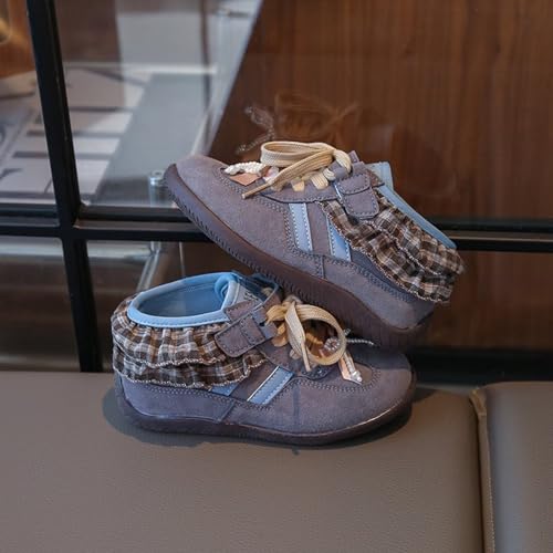 Girls Mid-Top Casual Shoes with Hook-and-Loop Closure and Adjustable Decorative Laces4