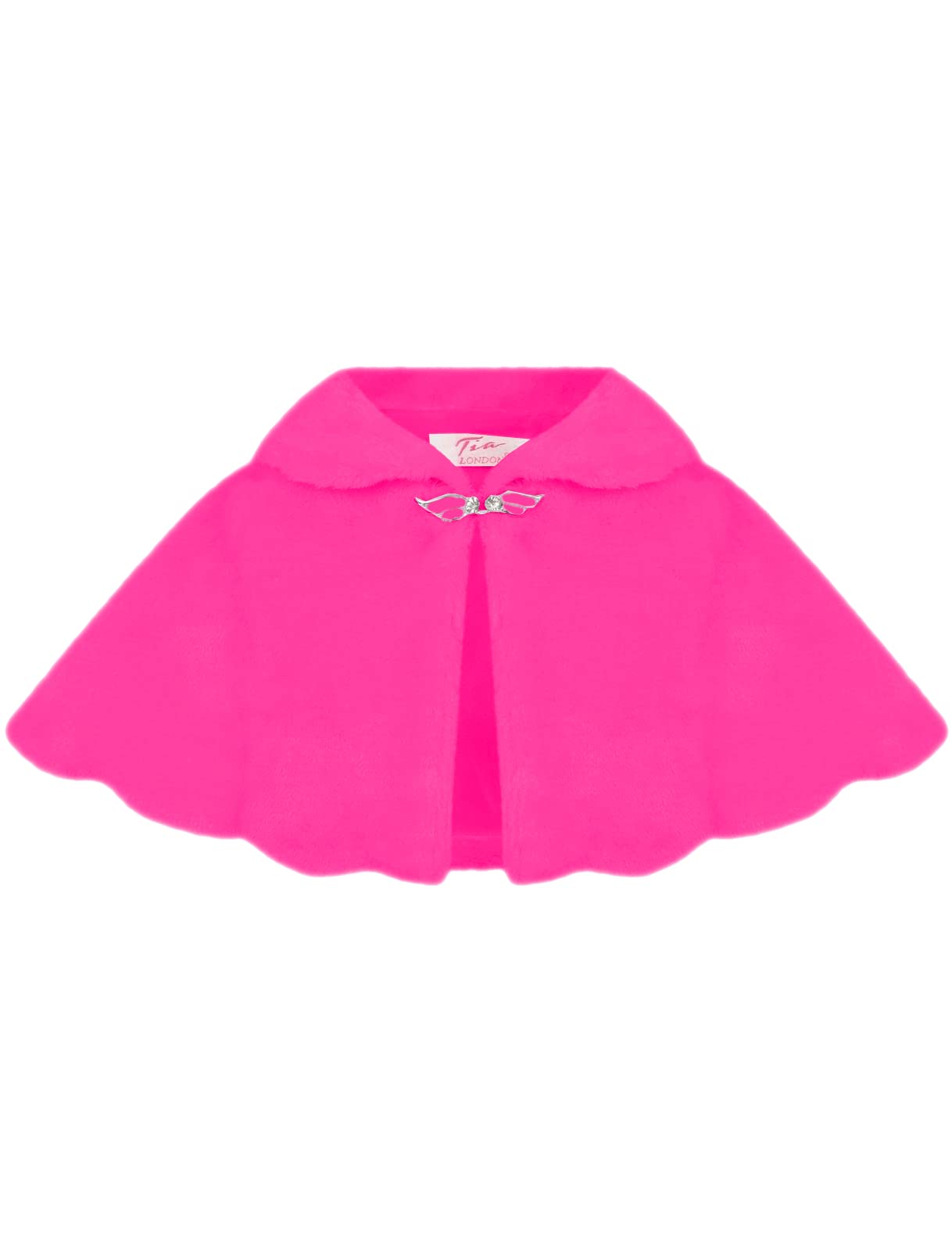 AEL Girls Faux Fur Shoulder Cape Bridesmaid Tippet Bolero Wrap Shrug Colour: Cerise