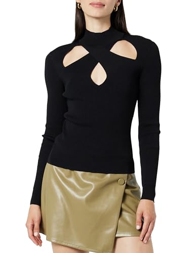 Image of The Drop Women's Cecilia Mock Neck Cutout Sweater