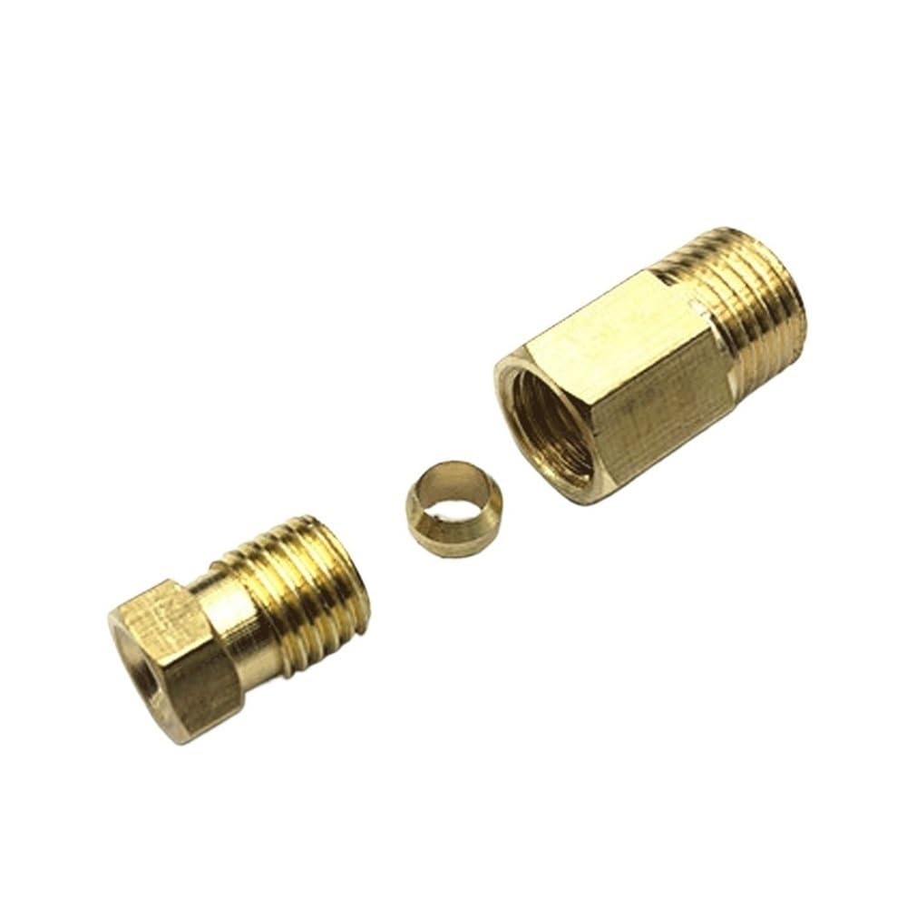 Ferrule Tube Fitting 1pc Compression Ferrule Tube Joint, Brass Connector for Oil Lubrication System M4 M5 M6 M8 M10 Male Thread(8mm x M10x1mm)