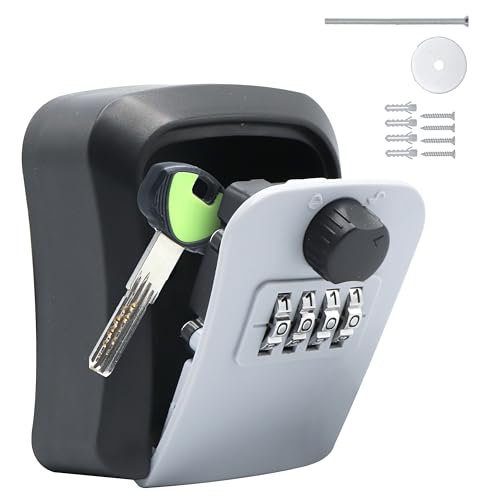 Generico Cassetta Chiavi con Codice - Cassaforte da Esterno con Codice per Chiavi - Serratura a 4 Cifre per Uso Domestico, Ufficio o Affitti Brevi