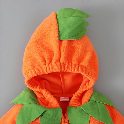 Forro polar a rayas mameluco de Halloween con capucha protectora 5