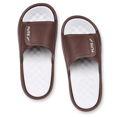 Image of FLITE FL-2052 Men's Slides - Cushioned Casual Sandals for Gents, Soft Plush Padding & Bold Color Design