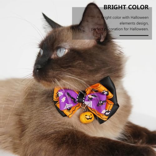 Collar de Halloween para gatos y perros pequeños pack de 2 pajaritas ajustables 5