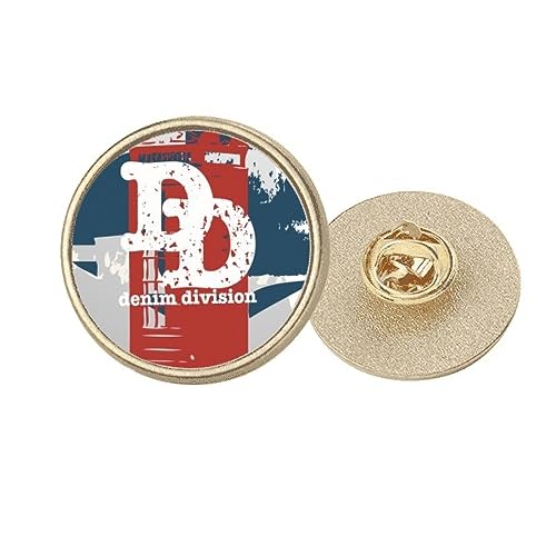 Broche ronde cabine de phare rouge et bleu bijoux métal doré graffiti street art
