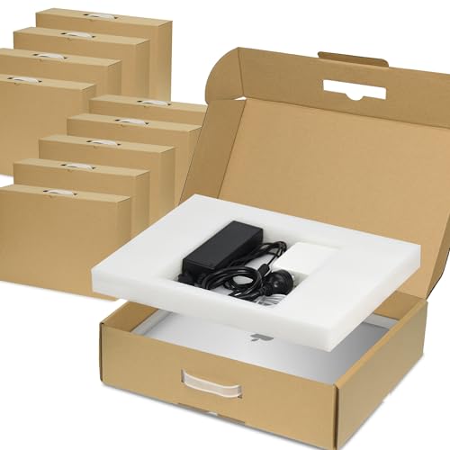 SOUNDANCE 10-Pack Laptop Box with Protection Foam, Handmade Laptop Sleevess, Cardboard Laptop Shipping Box, Secure Mailer Box for up to 17.3 Inches Notebook Computer