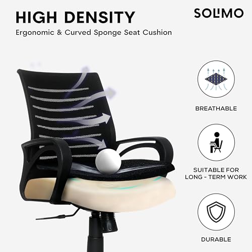 Image of Amazon Brand - Solimo Sitly Mid Back Revolving Office Chair for Work from Home, Study, and Computer Use | Heavy Duty Base | Ergonomic Mesh Design | Durable & Comfortable Seating (Black Mesh)