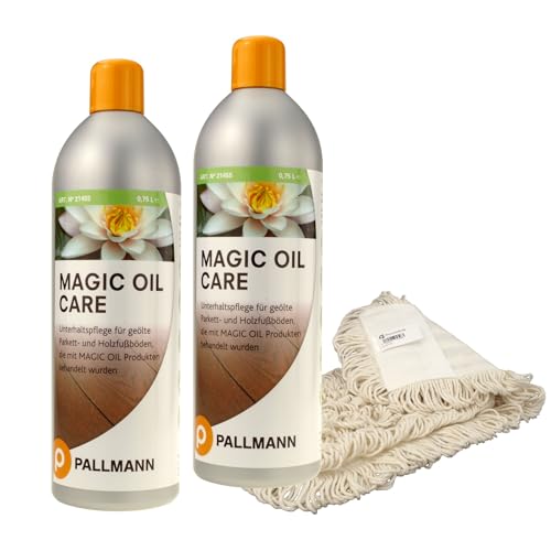 2er Pack Pallmann Magic Oil Care 750 ml für geölte Parkett- und Holzböden inkl. Trevendo Wischmopp
