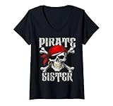 Photo Gallery donna pirate sister jolly roger bandiera & skull crossbones halloween maglietta con collo a v Photo Gallery donna pirate sister jolly roger bandiera & skull crossbones halloween maglietta con collo a v