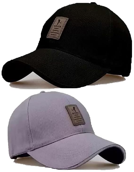 Image of rytoria Combo 3 Pcs Cap for Men and Women Unisex Cotton Caps Adjustable Strap Free Size Summer Sports Cricket Gym Dance