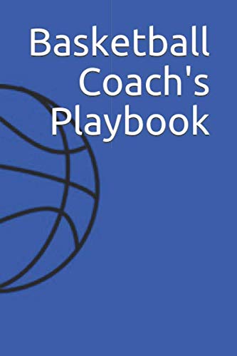 Royal Blue Basketball Coach's Playbook with Half Court and Full Court Diagrams and Lines for Notes