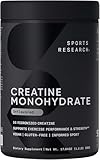 Sports Research Creatine Monohydrate - Gain Lean Muscle, Improve Performance and Strength and Support Workout Recovery* - 5 g Micronized Creatine - 17.46 oz