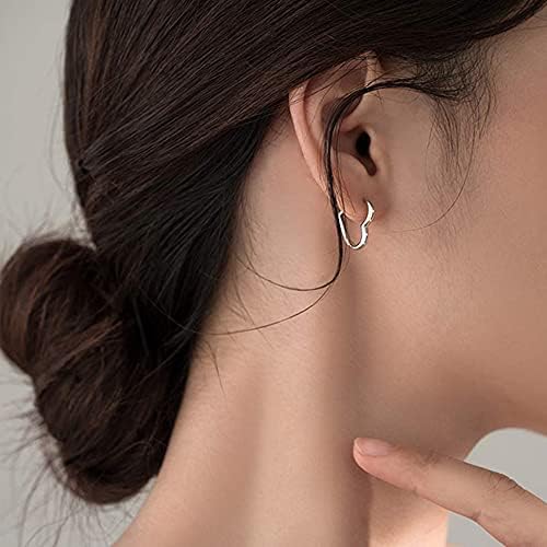 ALEXCRAFT Hoop Earrings for Women Heart Hoop Earrings Square Huggie Earrings Cross Earrings for Men Girls-Silver/Gold