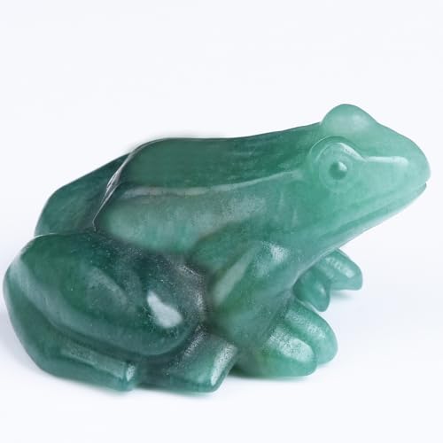 QLRSUXN 2 Inch Green Aventurine Frog Crystal Figurine，Frog Gifts Healing ...