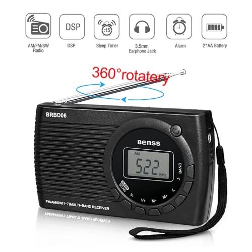 Benss Tragbares Radio Klein AM FM SW Radio Digitales Pocket Transistor Stereo Radio mit Eingebauten Lautsprechern… - Image 3