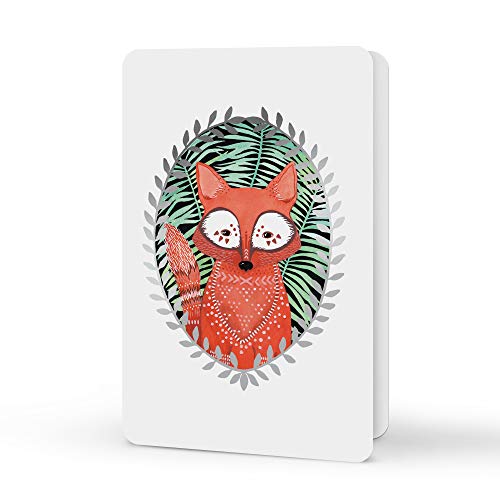 Image of Note Card & Sticker Set by Studio Oh! - Marissa Redondo Woodland Creatures - Set of 12 - 3.5 inch x 5.25 inch Blank Cards with Envelopes and Stickers - Includes 3 Cards Each of 4 Designs (82608)