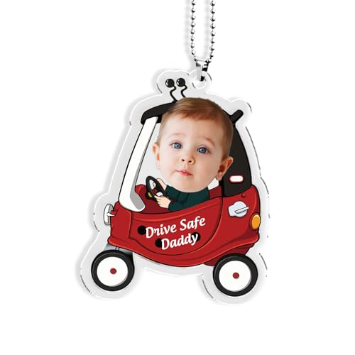 Drive Safe Daddy Car Ornament Hanging, Customized Car Photo Cute Decoration, First Car Gifts from Son Daughter to Dad Mom Car Interior Decoration Drive Safe Daddy Car Ornament Hanging, Customized Car Photo Cute Decoration, First Car Gifts from Son Daughter to Dad Mom Car Interior Decoration