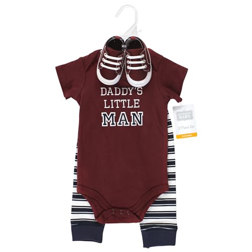 Image of Hudson Baby Unisex Baby Cotton Bodysuit, Pant and Shoe Set
