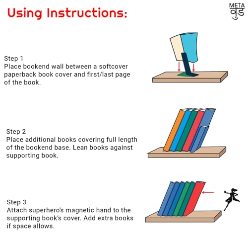 Image of Superwomen Book Ends | Illusion Metal Bookends for Desk | Book Holder for Home Decorative - Gift for Book Lovers and Home Decor | Desk Accessories for Study Room