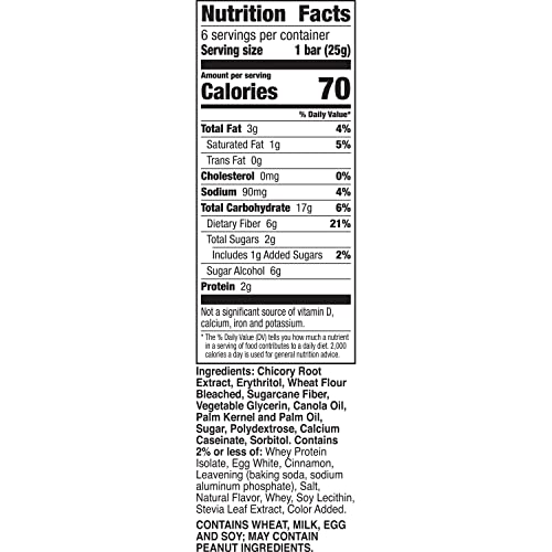 Image of Fiber One 70 Calorie Soft-Baked Bars, Cinnamon Coffee Cake, 6 ct (Pack of 16)