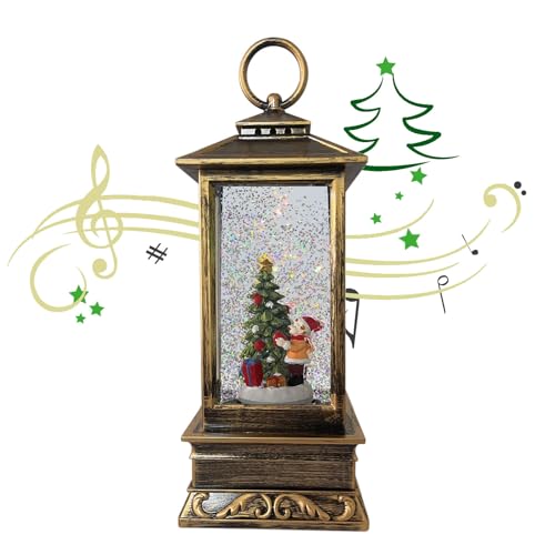 Christmas Snow Globes Lantern Decorations, Musical Snow Globe Lantern with Swirling Glitter ?Nativity Music Snow Globe Lantern