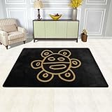 AMZPODGR Puerto Rico Flag Sun Tribal Sol Taino Area Rug for Living Room Bedroom - Soft Non-Slip Low Pile Washable Floor Mat, Perfect for Kitchen, Dining Room, Nursery, Office