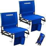 VIVOHOME Ultra-Compact Folding Stadium Seats with Back Support