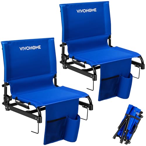 Image of VIVOHOME Ultra-Compact Folding Stadium Seats with Back Support