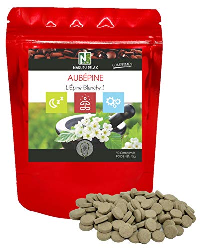 NAKURU | Aubépine | Gamme Relax | Fabriqué en France | L'Épine Blanche! | (90 Comprimés de 500mg / Poids Net: 45g)
