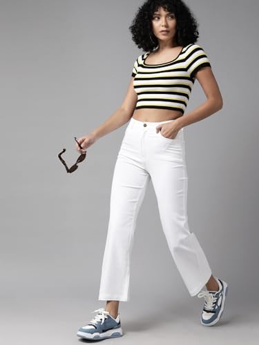Image of GUTI Womens High Rise Crop Length Jeans()