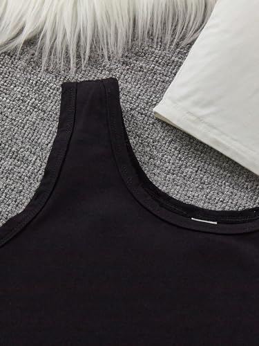 Image of Milumia Girl's 2 Pack Scoop Neck Ribbed Tank Tops Sleeveless Summer Crop Tops Set