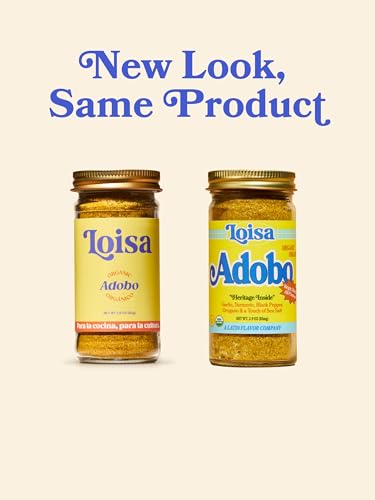 Loisa Adobo Seasoning, USDA Organic, Non-GMO, No-MSG, No Preservatives, No Artificial Coloring, No Artificial Flavors, 2.9oz, Pack of 1 (Adobo)