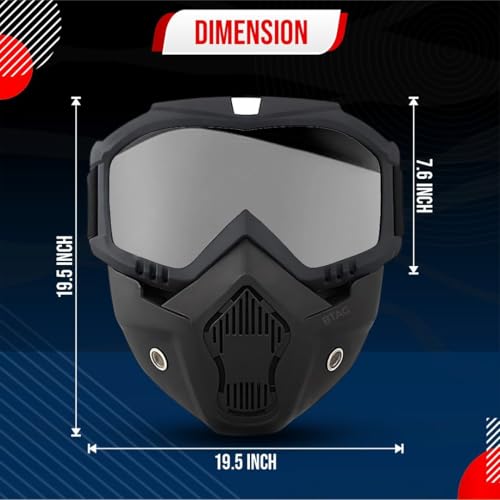 Btag Anti Scratch UV Protective Motorcycle Face Mask with Detachable - Image 7