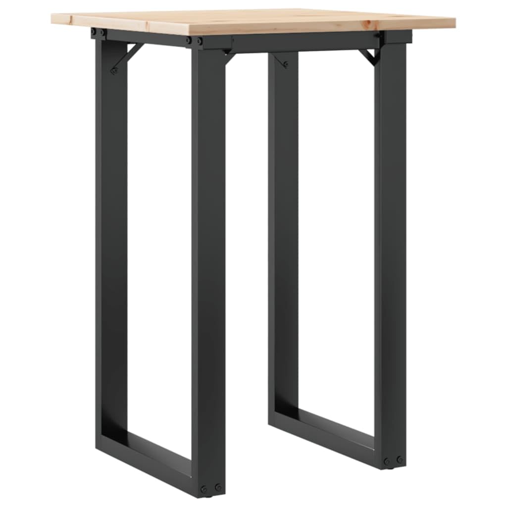 vidaXL Esstisch, Küchentisch mit O-Gestell, Speisetisch für Esszimmer Küche Wohnzimmer, Esszimmertisch, Massivholz Kiefer Stahl