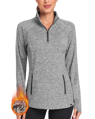 Pull en polaire pour femme Soneven à col montant et fermeture éclair 1/4