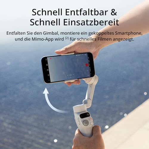 DJI Osmo Mobile 7 Gimbal-Stabilisator für iPhone, Android, integriertes Stativ, Ultraleicht, 3-Achsen-Smartphone-Gimbal, ActiveTrack 7.0, ShotGuides, EIN-klick-Bearbeitung, 10 Std. Nutzung