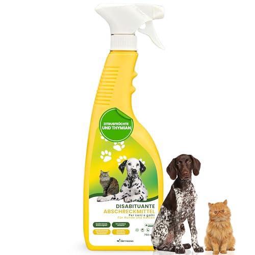 Dermazoo Katzenabwehrspray & Hundeschreck 750ml, Anti-Urin-Spray für Hunde & Katze, Katzenabwehr für Garten und Wohnung, Anti Kratz Spray Katzen, Fernhaltespray Möbel & Outdoor Katzenschreck