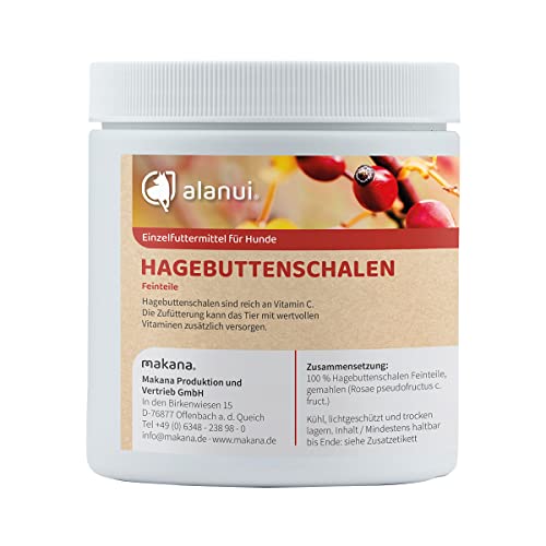 alanui Hagebuttenschalen Feinteile für Hunde, gemahlen, 250 g Dose