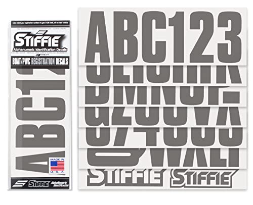 Image of STIFFIE Uniline Carbon 3 inch Boat & PWC Registration Decals • Numbers Letters Stickers