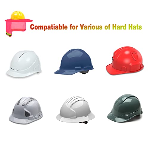 Image of Hard Hat Sun Shade, High Visibility Sun Visor Neck Shade with Reflective Strip, Full Brim, Man & Woman (Hard Hat Not Included), Pink, 2 Pack