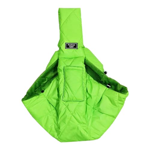 Dog Cat Carrier Bag Puppy Carrying Bag Comfortable Soft Winter Tote Bag Shoulder Bag for Dogs Small Animal Walking Camping, Green