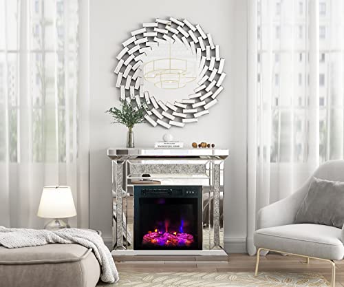 Shyfoy 31.5'' Round Mirror Wall Decor Beveled Decorative Wall Mirrors Silver Hanging Mirror For Living Room Bedroom Entryway Large Modern Accent Mirror #TOP1