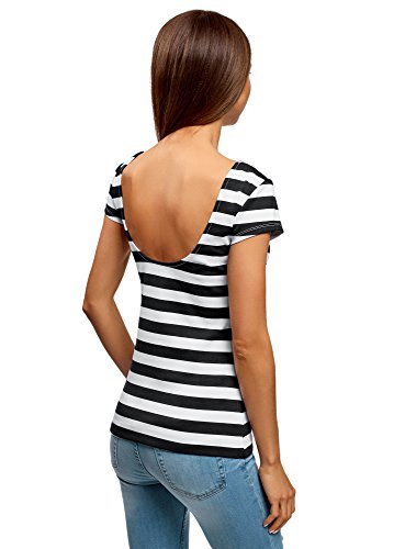 Oodji Collection Donna T-Shirt a Righe con Scollo