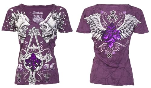 Archaic by Affliction Women's T-Shirt Tall Tale XL Purple